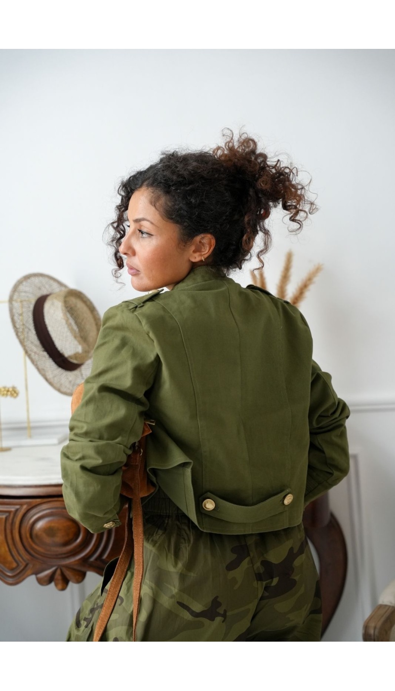 Veste Boutonnée Kaki ASHLAND Noho - 3 | Accueil
