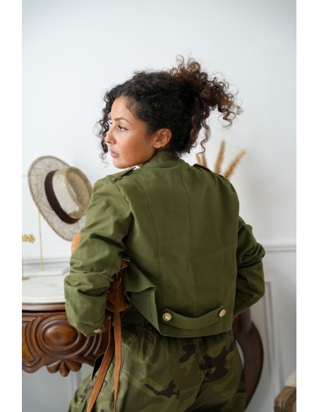 Veste Boutonnée Kaki ASHLAND Noho - 3 | Accueil