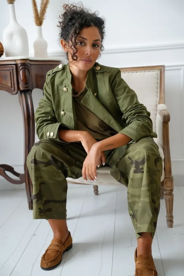 Veste Boutonnée Kaki ASHLAND Noho - 1 | Accueil