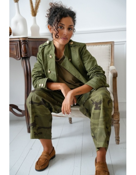 Veste Boutonnée Kaki ASHLAND Noho - 1 | Accueil