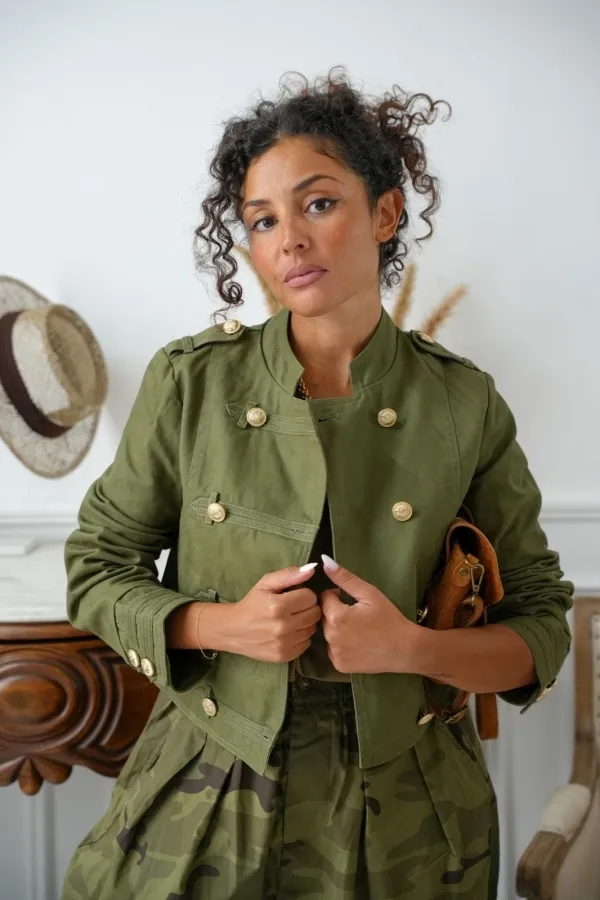 Veste Boutonnée Kaki ASHLAND Noho - 1 | Accueil 2