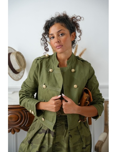 Veste Boutonnée Kaki ASHLAND Noho - 2 | Accueil