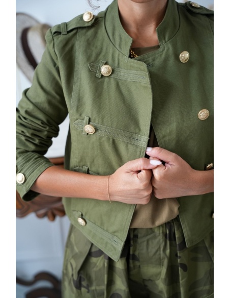 Veste Boutonnée Kaki ASHLAND Noho - 4 | Accueil