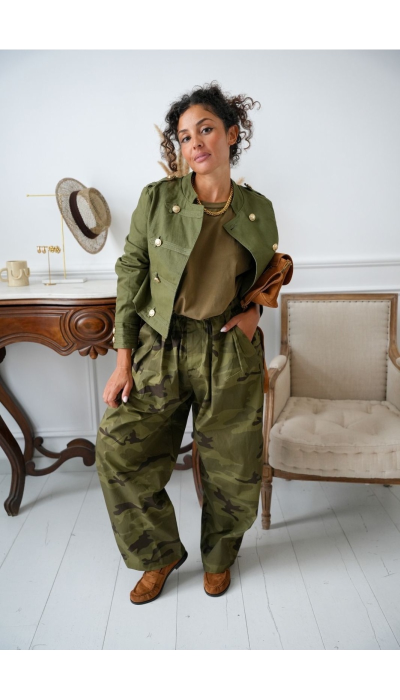 Veste Boutonnée Kaki ASHLAND Noho - 5 | Accueil