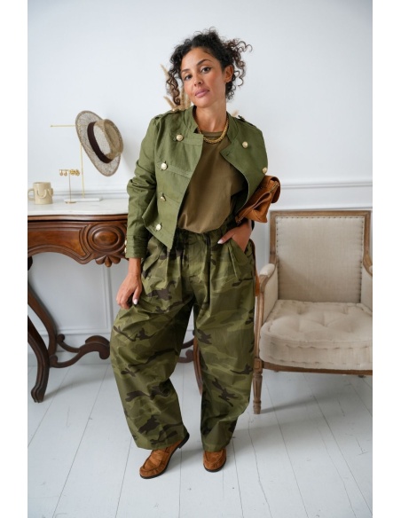 Veste Boutonnée Kaki ASHLAND Noho - 5 | Accueil