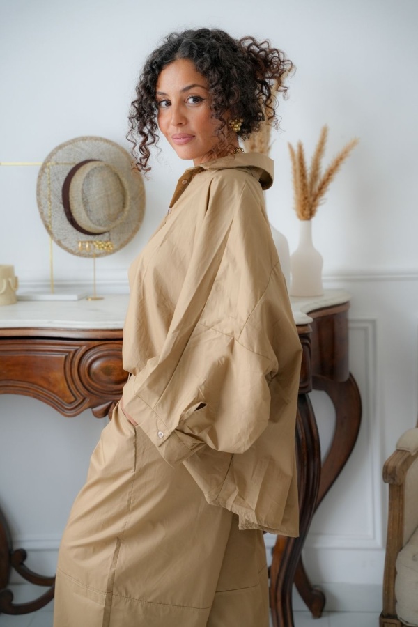 Chemisier Oversize Camel VICTORY Noho - 1 | Accueil 2