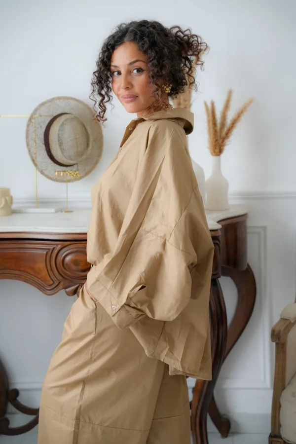 Chemisier Oversize Camel VICTORY Noho - 1 | Accueil 2