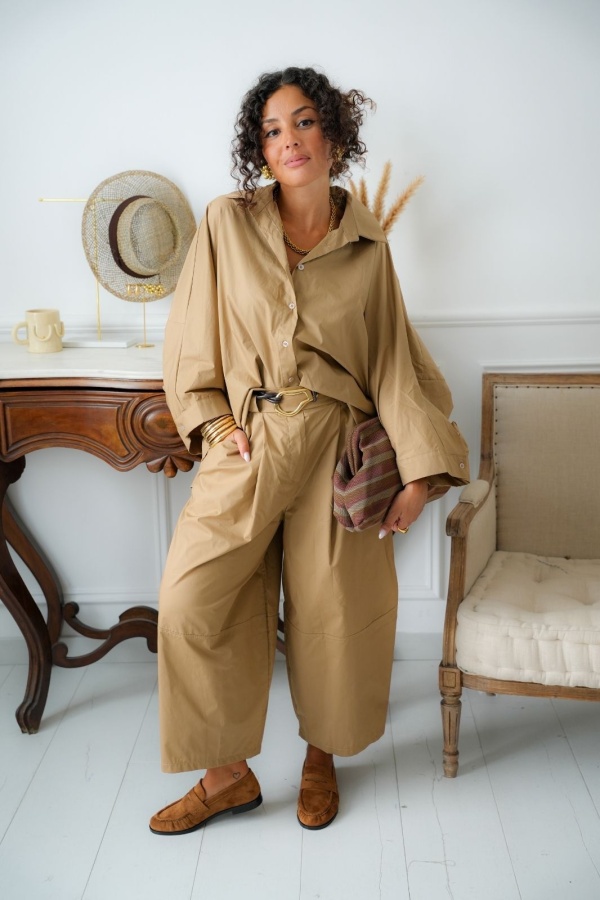 Pantalon Ample Camel STAMFORD Noho - 1 | Accueil