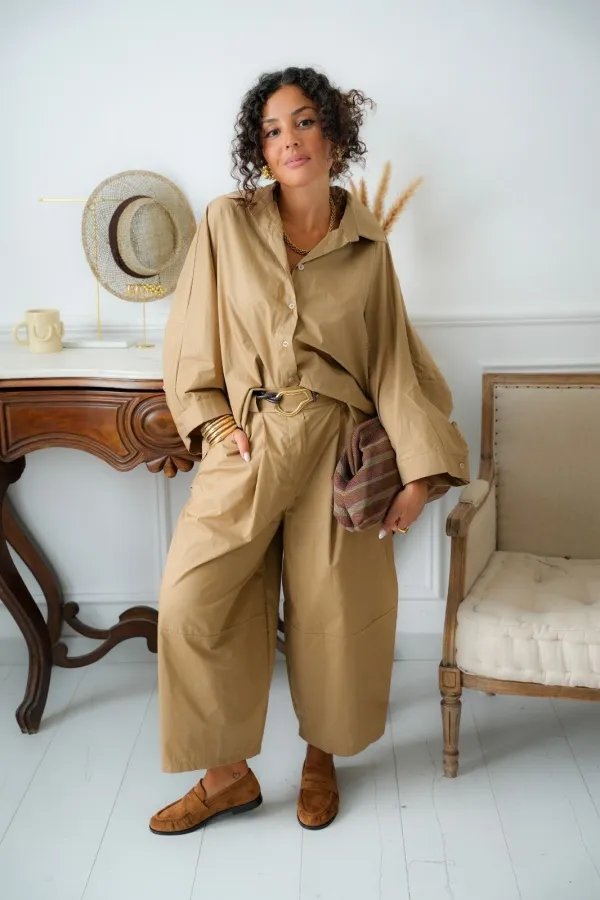 Pantalon Ample Camel STAMFORD Noho - 1 | Accueil