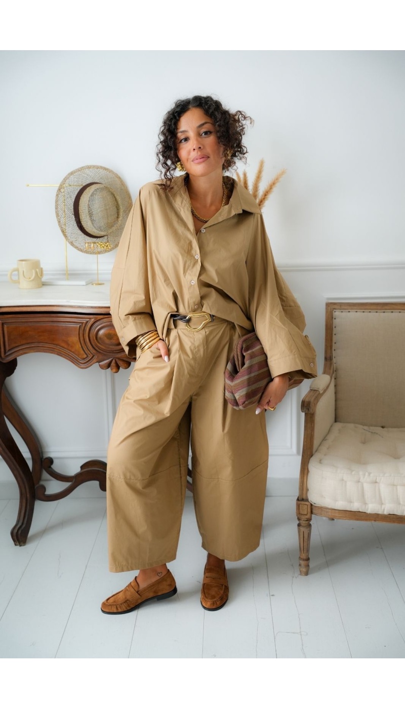 Pantalon Ample Camel STAMFORD Noho - 1 | Accueil