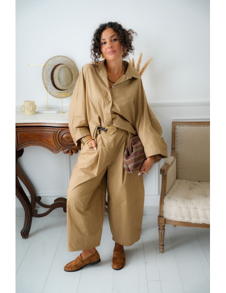 Pantalon Ample Camel STAMFORD Noho - 1 | Accueil