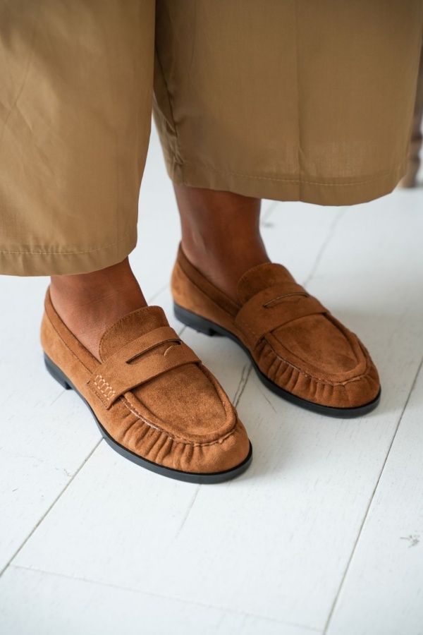 Mocassin Effet Daim Camel BOLTON Noho - 1 | Accueil