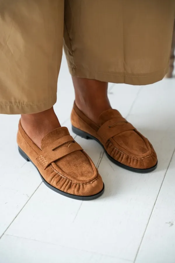 Mocassin Effet Daim Camel BOLTON Noho - 1 | Accueil