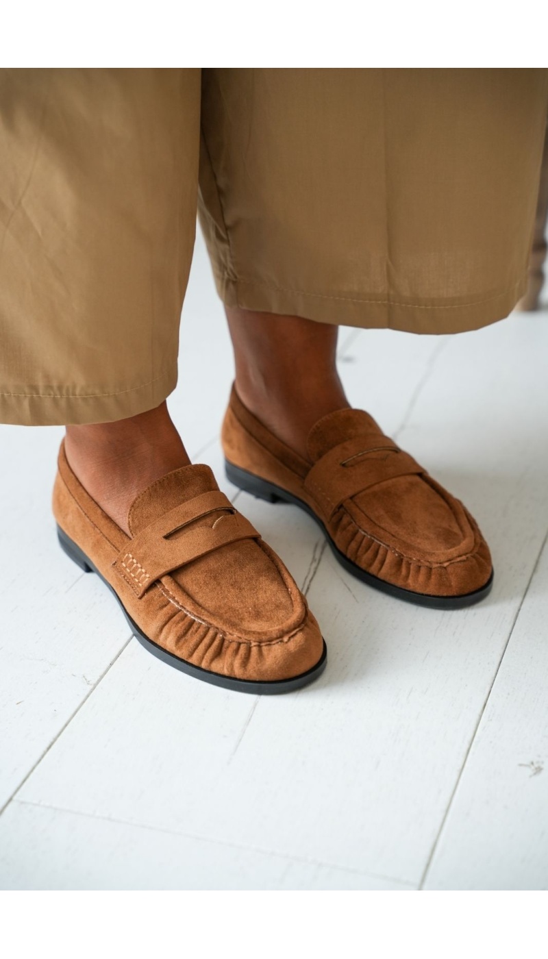 Mocassin Effet Daim Camel BOLTON Noho - 1 | Accueil