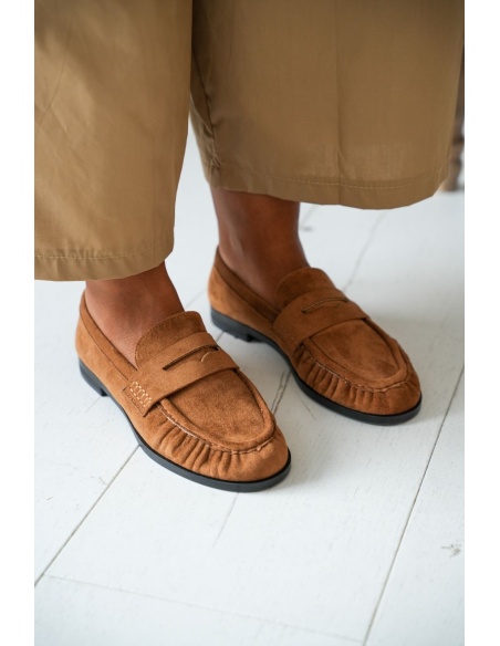 Mocassin Effet Daim Camel BOLTON Noho - 1 | Accueil