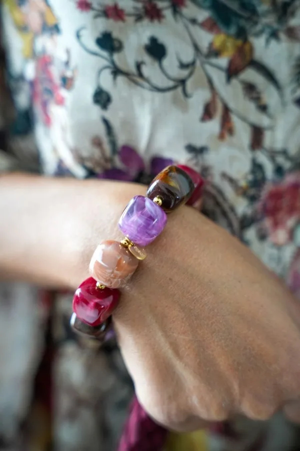 Braclet Perle Violet OPAL Noho - 1 | Accueil