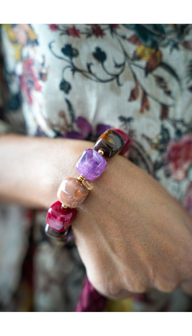 Braclet Perle Violet OPAL Noho - 1 | Accueil