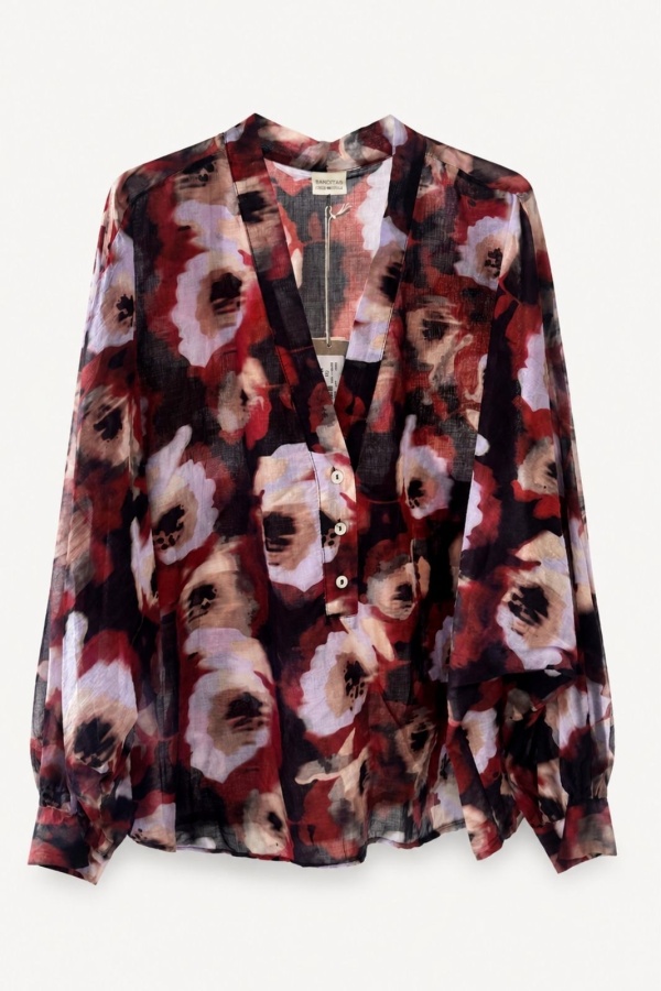 Blouse Banditas Imprimé Noir ERMI Noho - 1 | Accueil