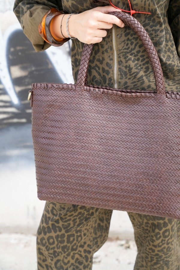 Sac Tressé Marron JULIANA Noho - 1 | Accueil 2