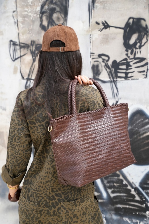 Sac Tressé Marron JULIANA Noho - 1 | Accueil