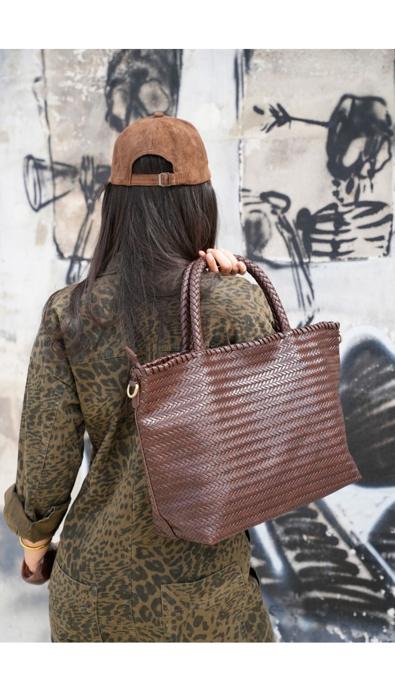 Sac Tressé Marron JULIANA Noho - 1 | Accueil