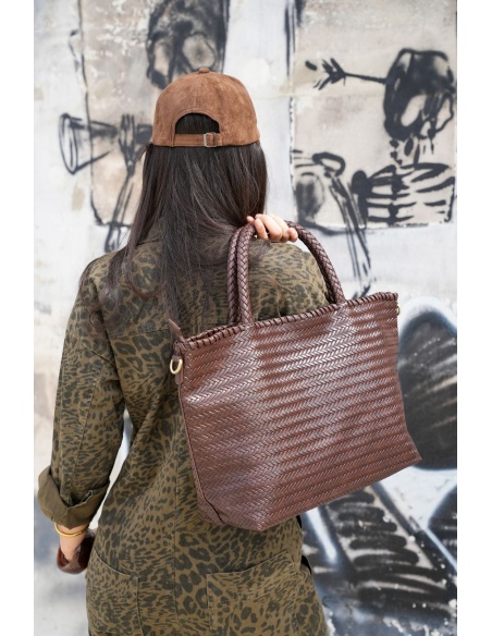 Sac Tressé Marron JULIANA Noho - 1 | Accueil