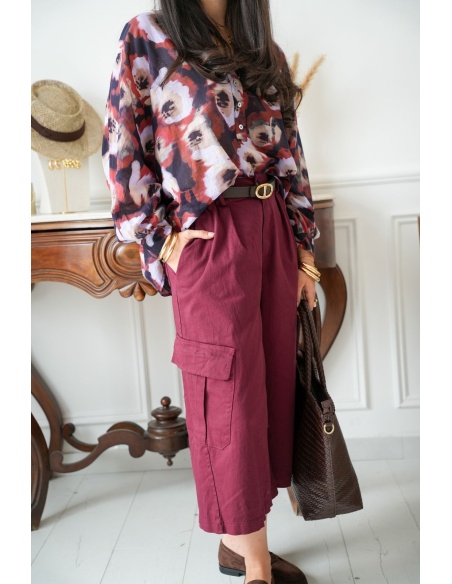 Pantalon Large Bordeaux Johanna MACKLIN Noho - 3 | Accueil