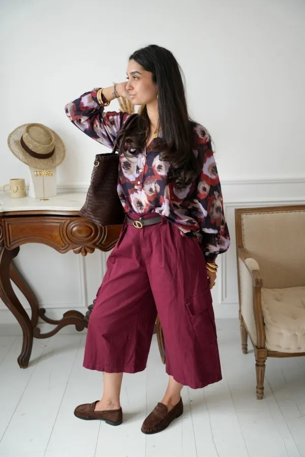 Pantalon Large Bordeaux Johanna MACKLIN Noho - 1 | Accueil