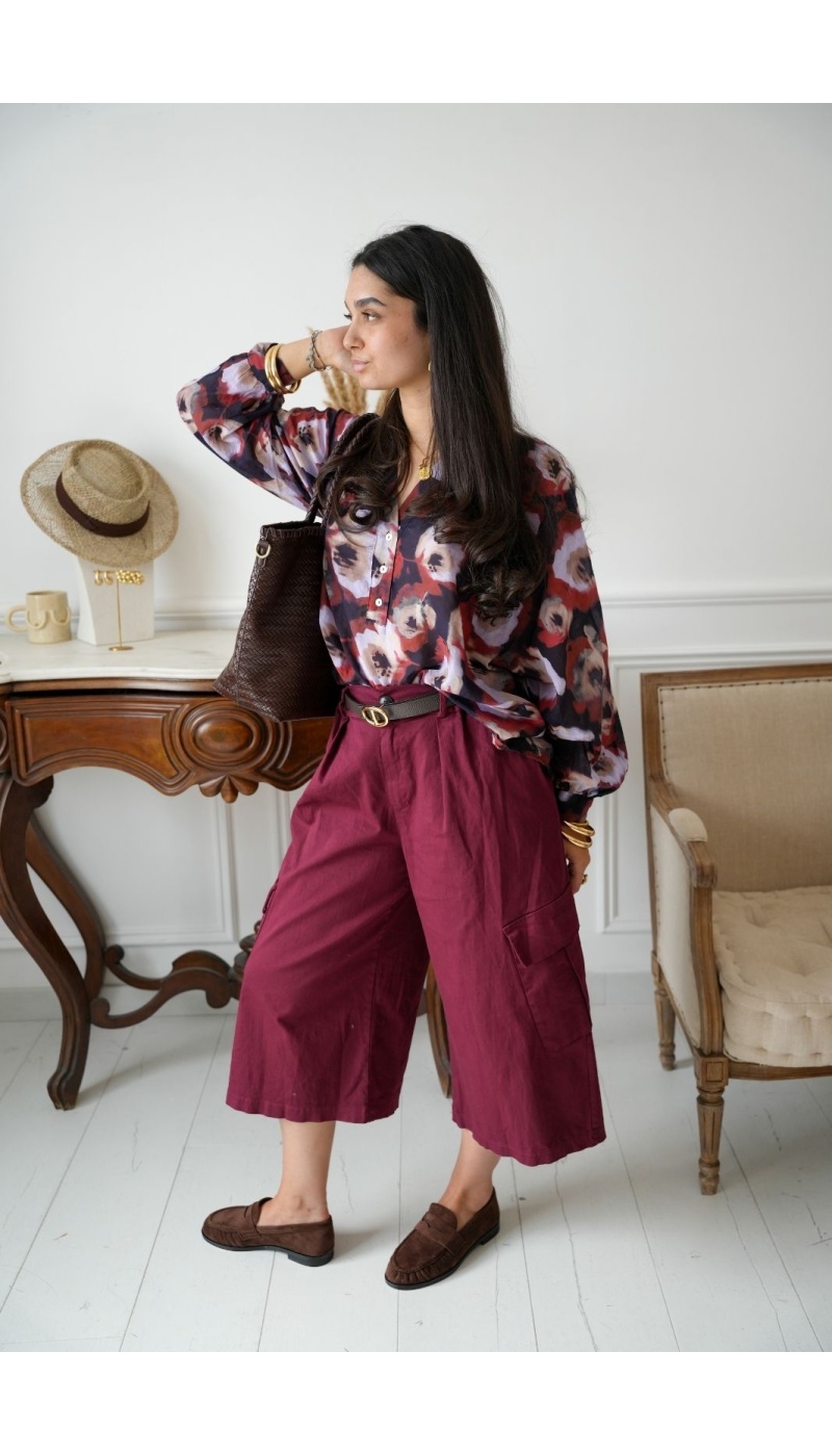Pantalon Large Bordeaux Johanna MACKLIN Noho - 1 | Accueil