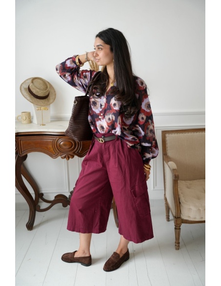Pantalon Large Bordeaux Johanna MACKLIN Noho - 1 | Accueil