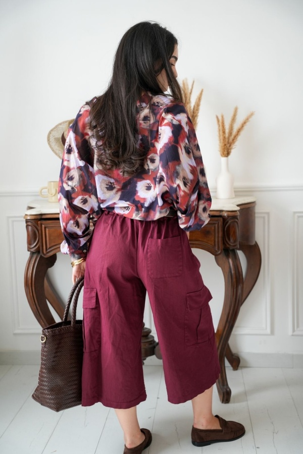 Pantalon Large Bordeaux Johanna MACKLIN Noho - 1 | Accueil 2