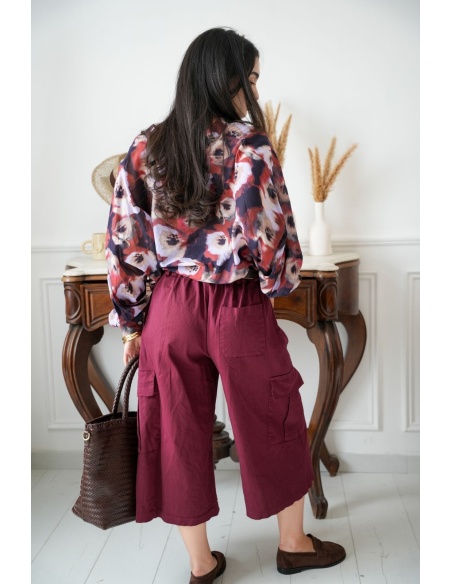 Pantalon Large Bordeaux Johanna MACKLIN Noho - 2 | Accueil