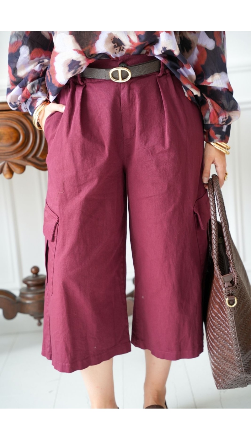 Pantalon Large Bordeaux Johanna MACKLIN Noho - 4 | Accueil