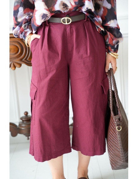 Pantalon Large Bordeaux Johanna MACKLIN Noho - 4 | Accueil