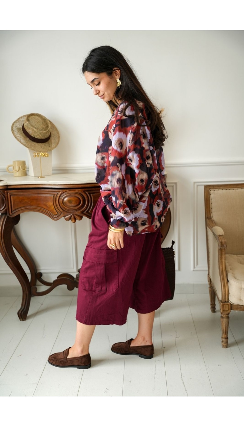 Pantalon Large Bordeaux Johanna MACKLIN Noho - 5 | Accueil