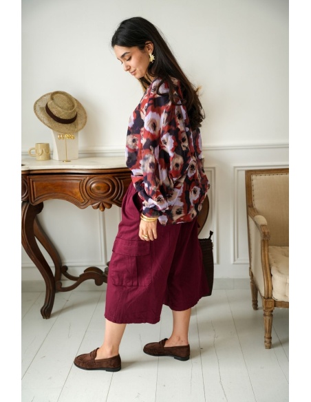 Pantalon Large Bordeaux Johanna MACKLIN Noho - 5 | Accueil