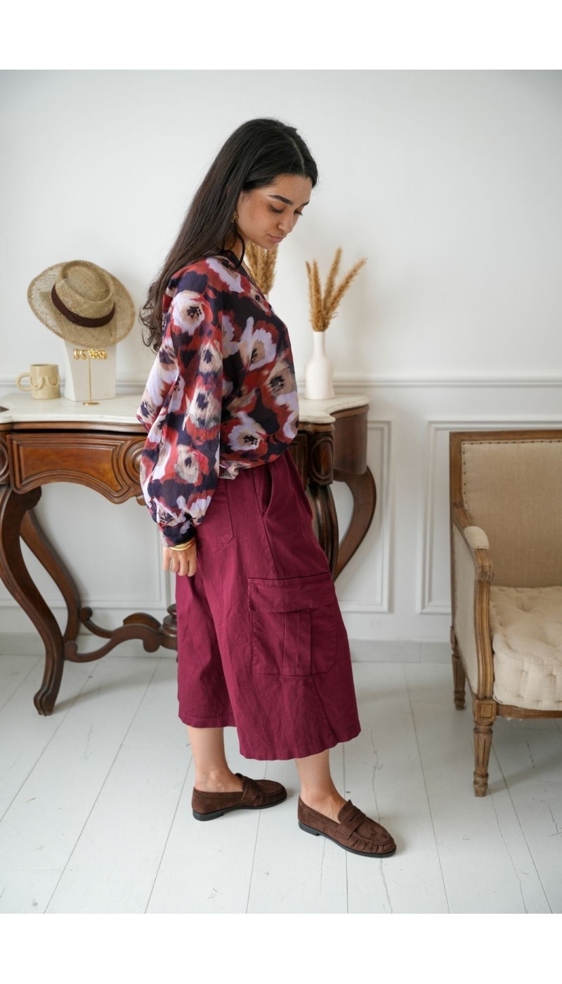 Pantalon Large Bordeaux Johanna MACKLIN Noho - 6 | Accueil