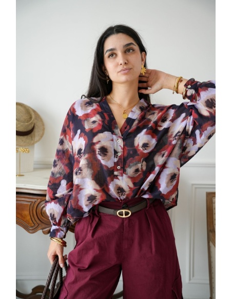 BLOUSE IMPRI NOIR H26 Noho - 1 | Welcome