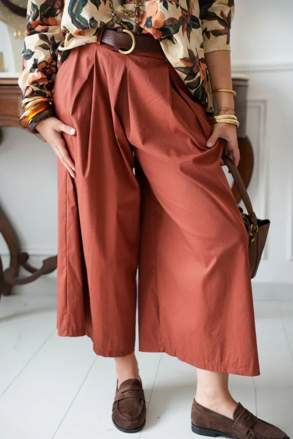 Pantalon Large Terracotta BEAUVAL Noho - 1 | Accueil 2