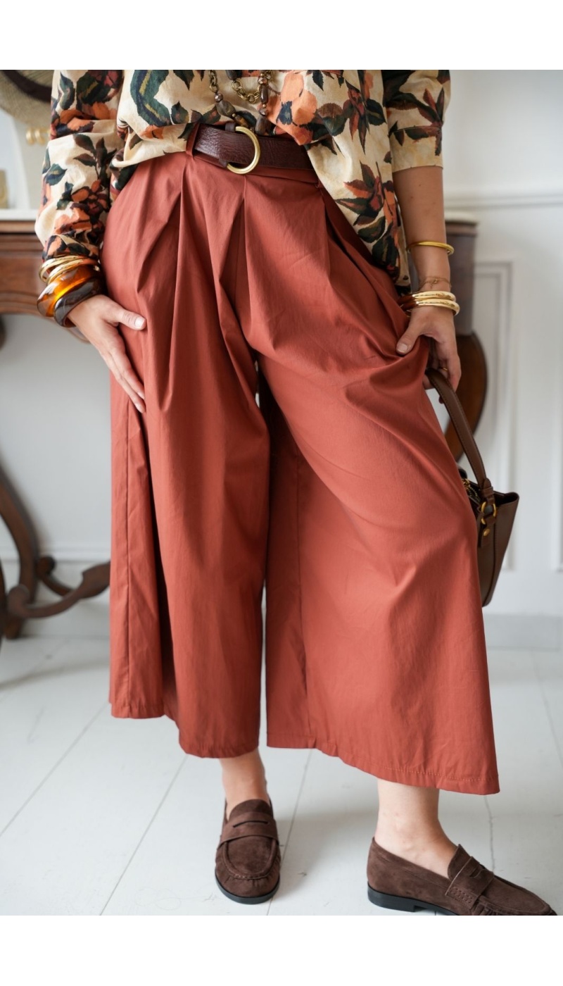 Pantalon Large Terracotta BEAUVAL Noho - 2 | Accueil