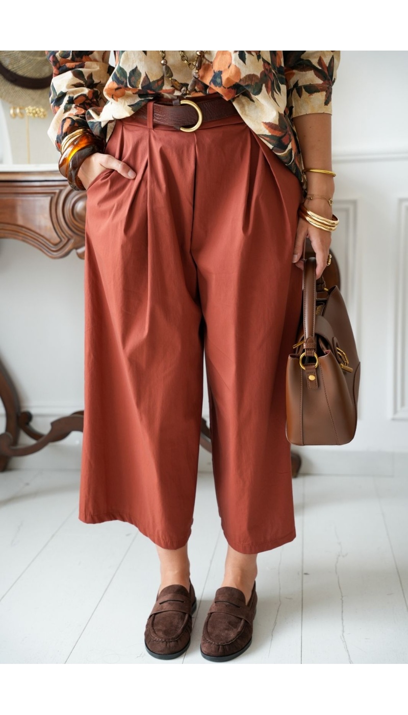 Pantalon Large Terracotta BEAUVAL Noho - 4 | Accueil