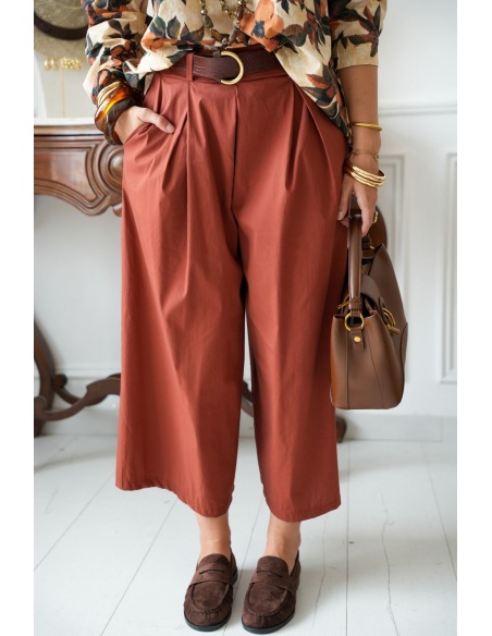Pantalon Large Terracotta BEAUVAL Noho - 4 | Accueil