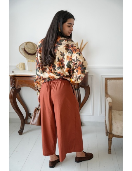 Pantalon Large Terracotta BEAUVAL Noho - 5 | Accueil
