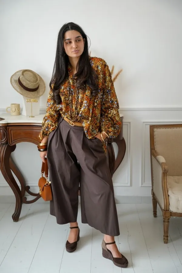 Pantalon Large Choco BEAUVAL Noho - 1 | Accueil