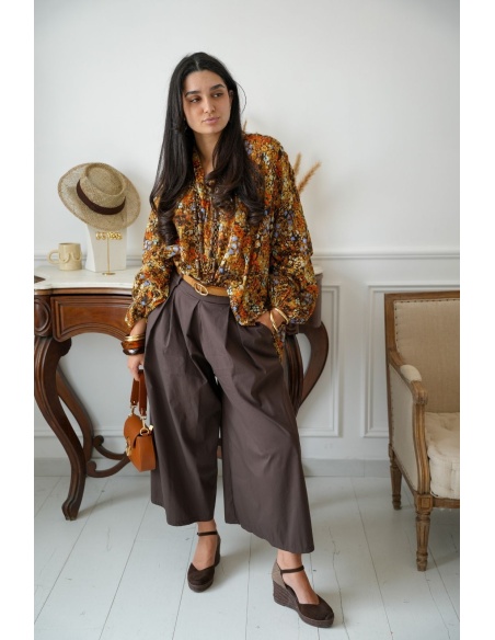 Pantalon Large Choco BEAUVAL Noho - 1 | Accueil