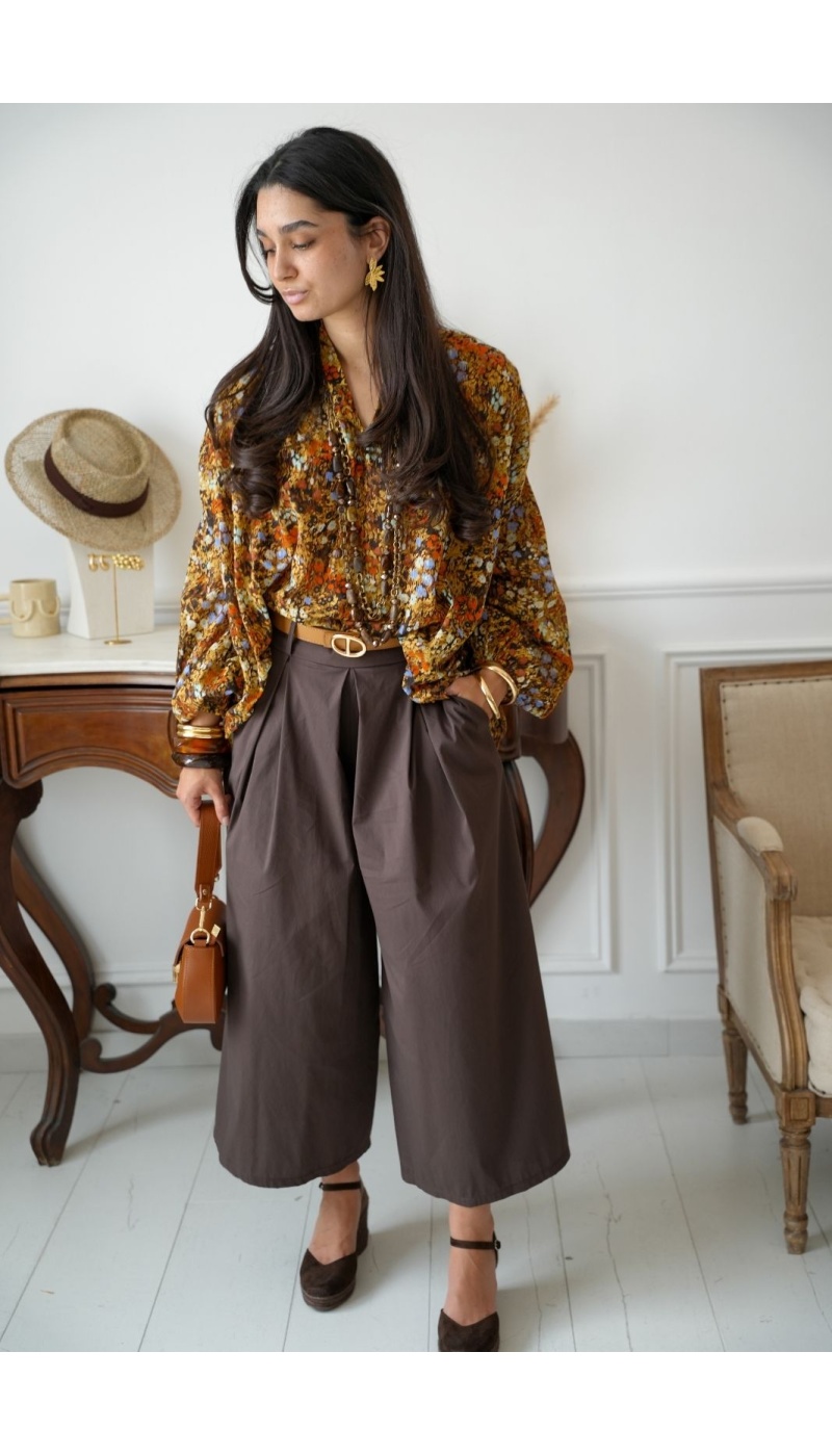 Pantalon Large Choco BEAUVAL Noho - 2 | Accueil