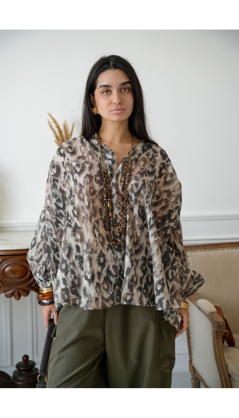 BLOUSE IMPRI BEIGE H26 Noho - 2 | Willkommen