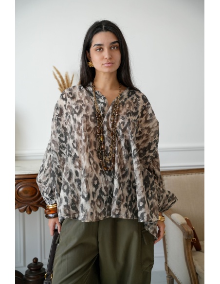BLOUSE IMPRI BEIGE H26 Noho - 2 | Willkommen