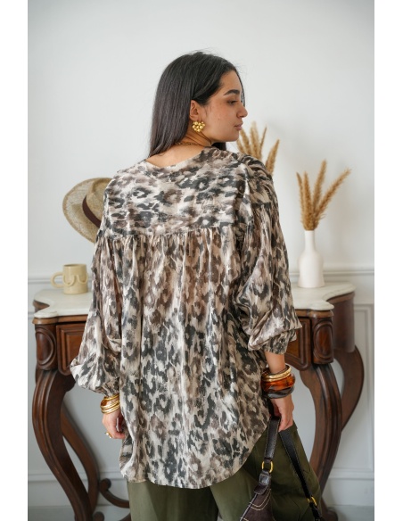 BLOUSE IMPRI BEIGE H26 Noho - 5 | Willkommen