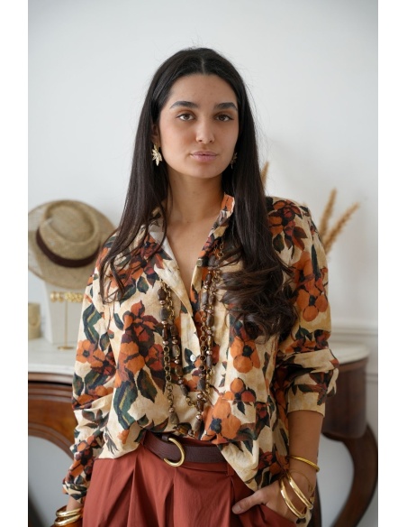 Collier Sautoir Pierre Marron DREAMIN Noho - 3 | Accueil